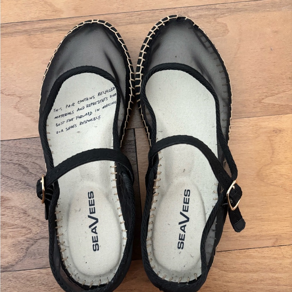 SeaVees Black Mesh Miramar Espadrille